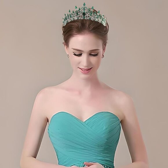 Princess Crown Tiara Crystal Hairband for Weddings Proms Halloween Accessories main image 5